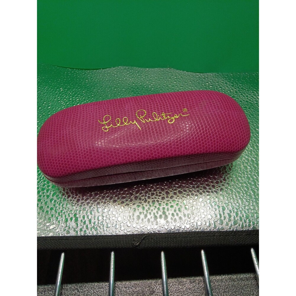 Lily Pulitzer Eye Glasses Case Hot Magenta Pink Hard Clamshell